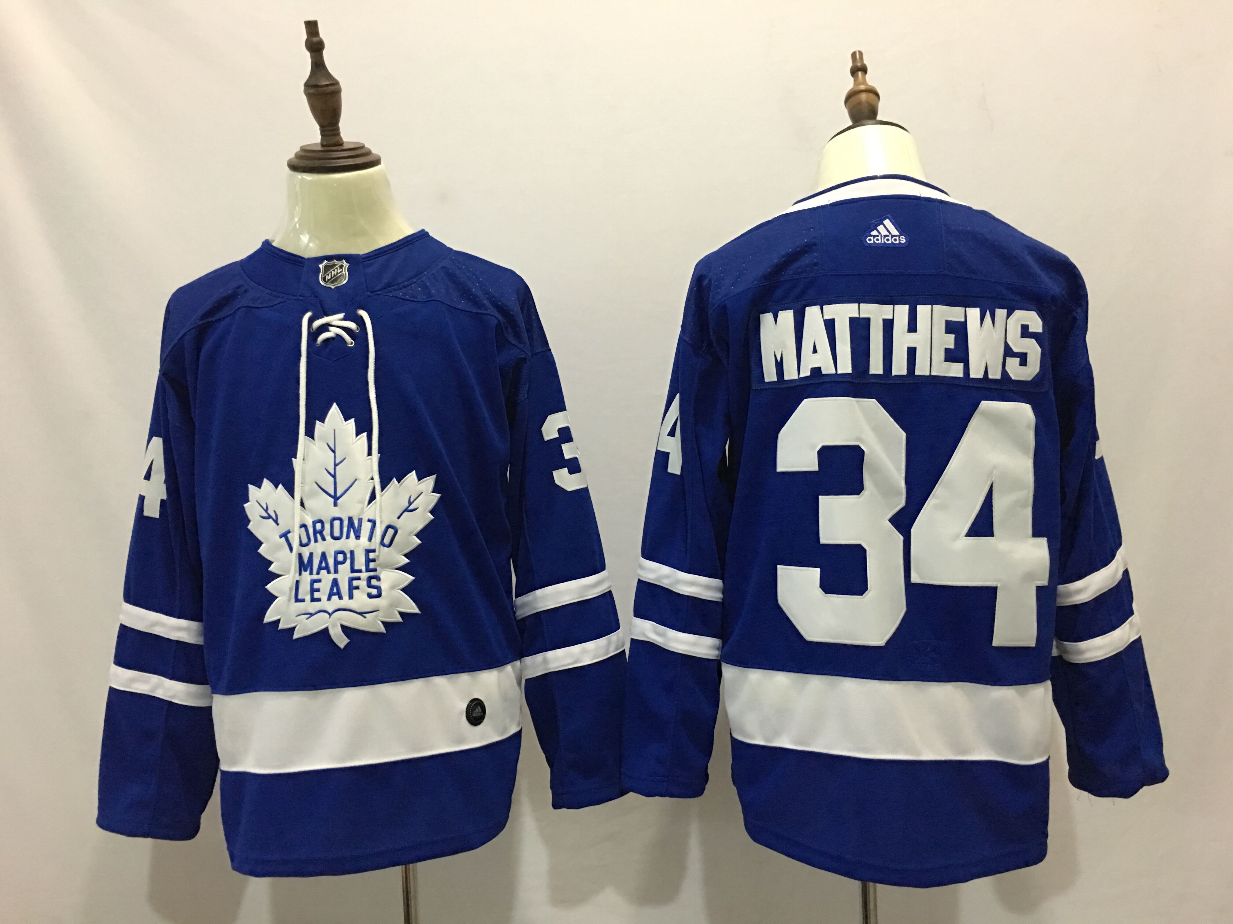 Men Toronto Maple Leafs #34 Auston Matthews Blue Adidas Hockey Stitched NHL Jerseys